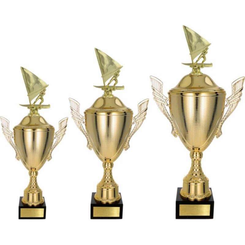 Komplet pucharów NT733 z figurką windserfer windserfing 50-44-39 cm