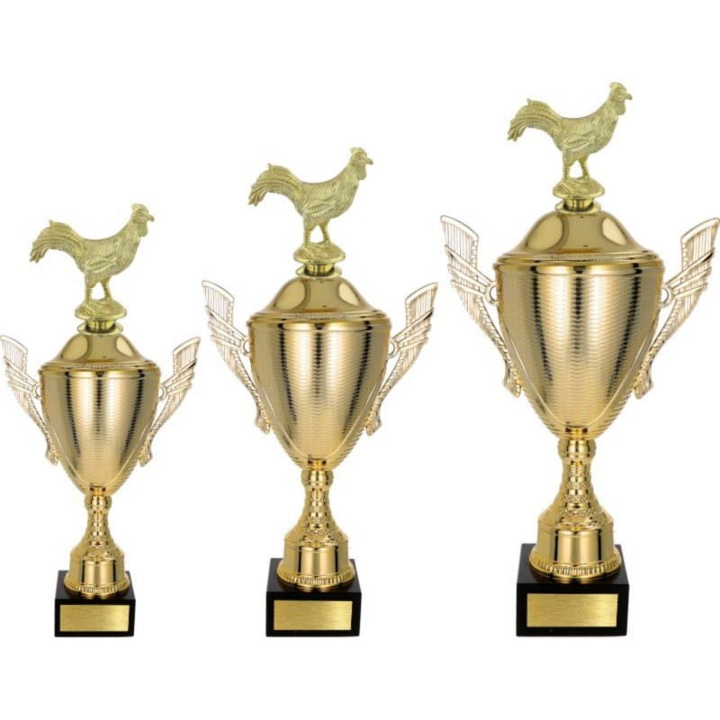 Zestaw pucharów NT733 z figurką kogut hodowla zwierząt 46-40-35 cm