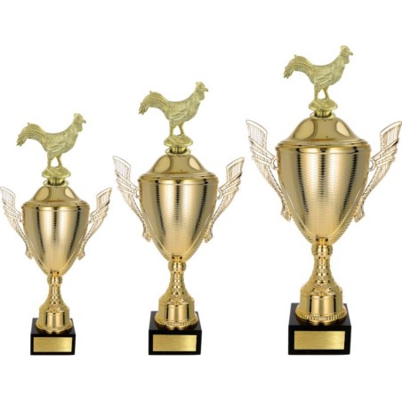 Złoty zestaw Pucharów z figurką hodowla zwierząt - komplet trzech sztuk