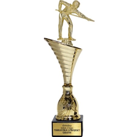 Złoty puchar z figurką bilard - NT1000 puchar tematyczny z dyscypliną