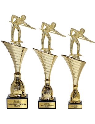 Złoty zestaw 3 pucharów z figurką bilard - Seria NT1000 do ponad 100 dyscyplin