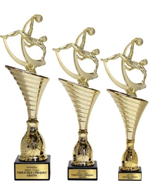 Złoty zestaw 3 pucharów z figurką piłka nożna - Seria NT1000 do ponad 100 dyscyplin