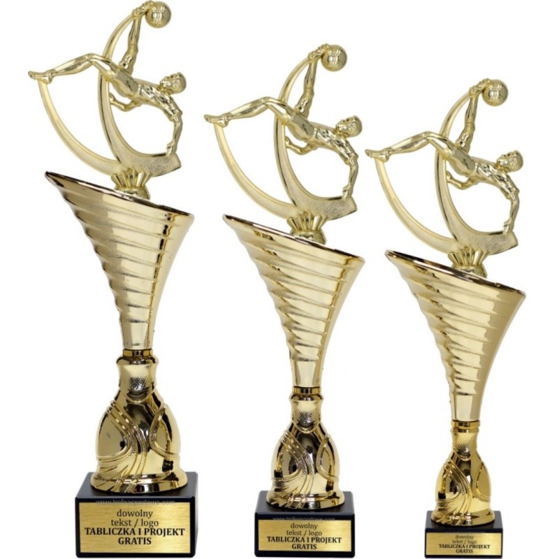 Komplet pucharów NT1000 z figurką piłkarz piłka nożna 36-33-32 cm