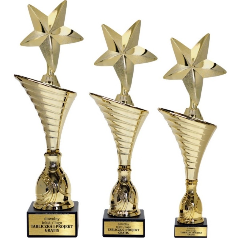 Zestaw pucharów NT1000 z figurką gwiazda uniwersalne 34-31-30 cm