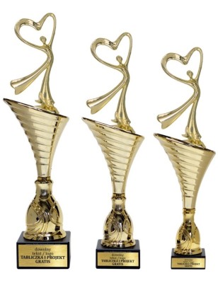 Złoty zestaw 3 pucharów z figurką taniec - Seria NT1000 do ponad 100 dyscyplin