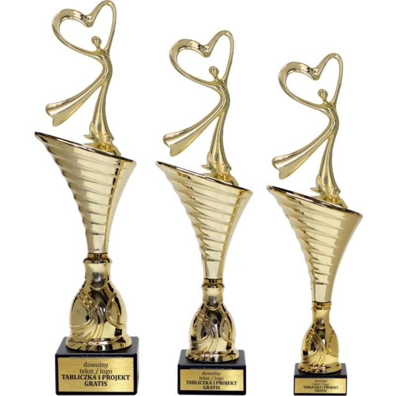 Komplet pucharów NT1000 z figurką tancerka taniec 37-34-33 cm