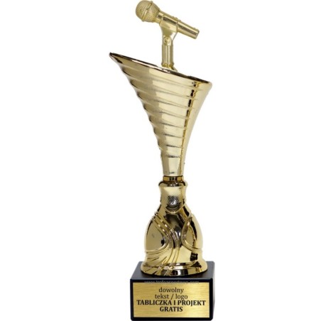 Złoty puchar z figurką muzyka - NT1000 puchar tematyczny z dyscypliną