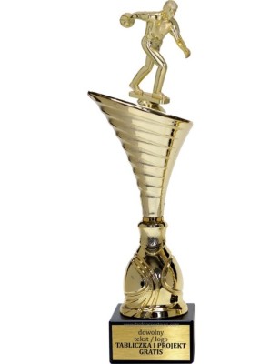 Złoty puchar z figurką kręgle - NT1000 puchar tematyczny z dyscypliną