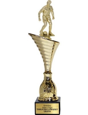 Złoty puchar z figurką piłka nożna - NT1000 puchar tematyczny z dyscypliną