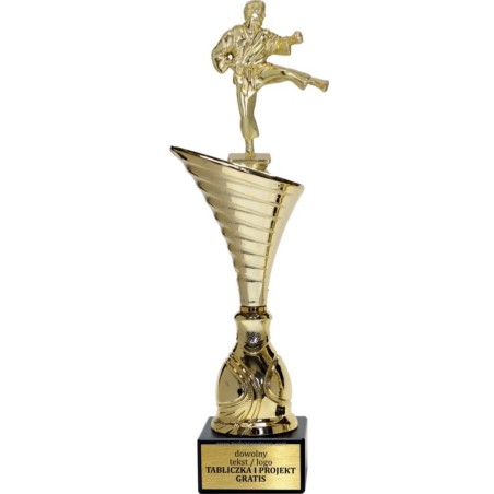 Złoty puchar z figurką karate - NT1000 puchar tematyczny z dyscypliną