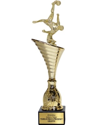 Złoty puchar z figurką piłka nożna - NT1000 puchar tematyczny z dyscypliną