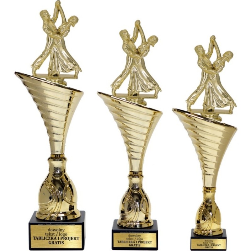 Komplet pucharów NT1000 z figurką tancerze taniec towarzyski 34-31-30 cm