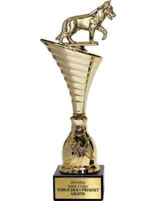 Złoty puchar z figurką kynologia - NT1000 puchar tematyczny z dyscypliną