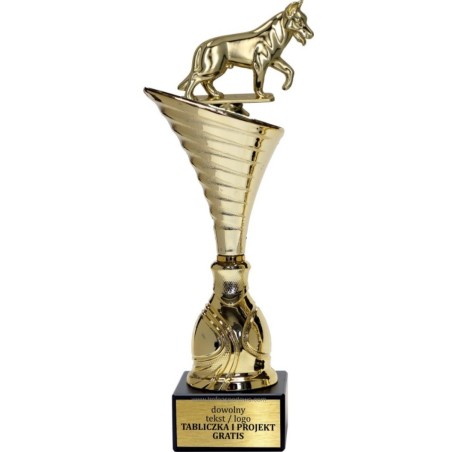 Złoty puchar z figurką kynologia - NT1000 puchar tematyczny z dyscypliną