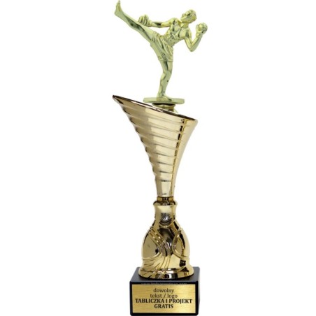 Złoty puchar z figurką kickboxing - NT1000 puchar tematyczny z dyscypliną