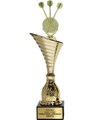 Złoty puchar z figurką dart - NT1000 puchar tematyczny z dyscypliną