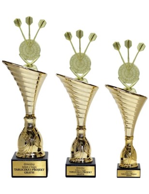 Złoty zestaw 3 pucharów z figurką dart - Seria NT1000 do ponad 100 dyscyplin