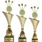 Komplet pucharów NT1000 z figurką rzutki dart 33-30-29 cm