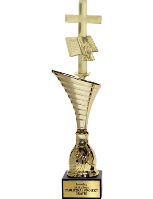 Złoty puchar z figurką religia - NT1000 puchar tematyczny z dyscypliną