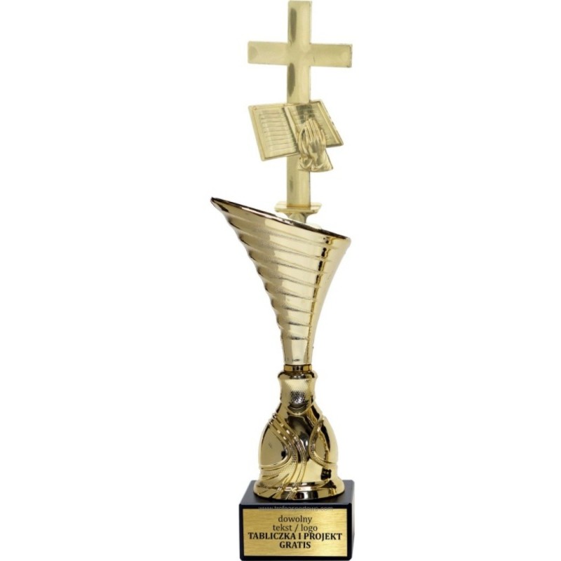 Puchar NT1000 z figurką krzyż religia