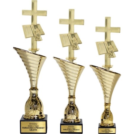 Złoty zestaw 3 pucharów z figurką religia - Seria NT1000 do ponad 100 dyscyplin