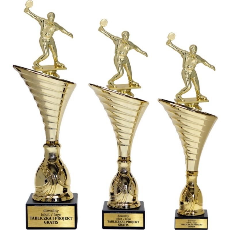 Zestaw pucharów NT1000 z figurką tenisista stołowy tenis stołowy 33-30-29 cm