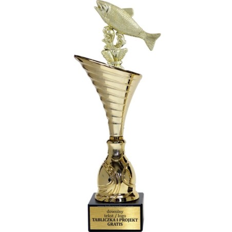 Złoty puchar z figurką wędkarstwo - NT1000 puchar tematyczny z dyscypliną