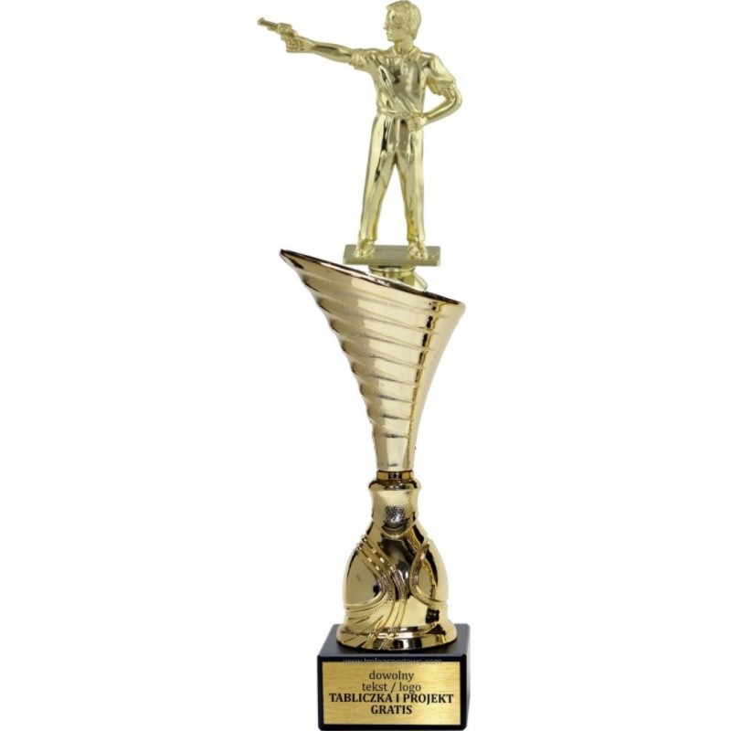 Puchar NT1000 z figurką strzelec pistolet strzelectwo