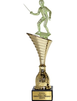 Złoty puchar z figurką szermierka - NT1000 puchar tematyczny z dyscypliną
