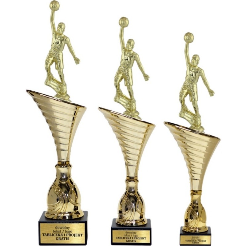 Zestaw pucharów NT1000 z figurką koszykarz koszykówka 38-35-34 cm