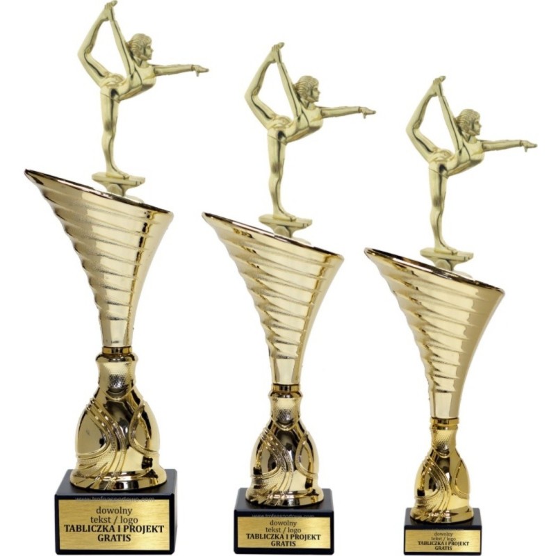 Komplet pucharów NT1000 z figurką baletnica taniec 34-31-30 cm