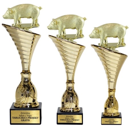 Złoty zestaw 3 pucharów z figurką hodowla zwierząt - Seria NT1000 do ponad 100 dyscyplin