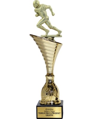 Złoty puchar z figurką rugby- NT1000 puchar tematyczny z dyscypliną