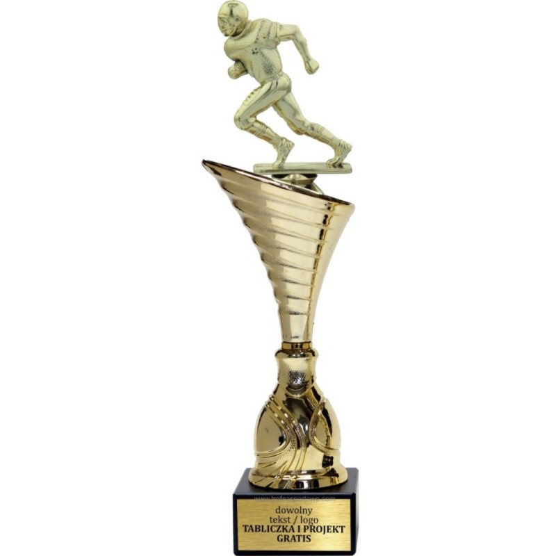 Puchar NT1000 z figurką rugbysta rugby
