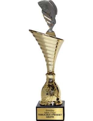 Złoty puchar z figurką wędkarstwo- NT1000 puchar tematyczny z dyscypliną
