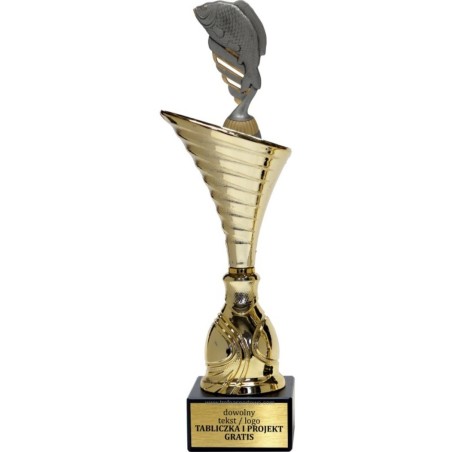 Złoty puchar z figurką wędkarstwo- NT1000 puchar tematyczny z dyscypliną
