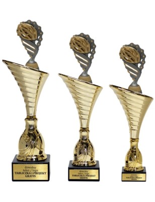 Złoty zestaw 3 pucharów z figurką kolarstwo- Seria NT1000 do ponad 100 dyscyplin