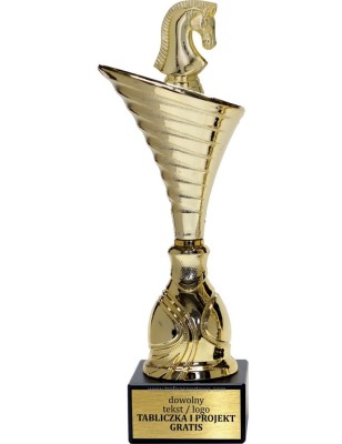 Złoty puchar z figurką szachy - NT1000 puchar tematyczny z dyscypliną