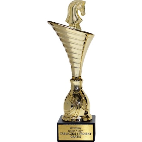 Złoty puchar z figurką szachy - NT1000 puchar tematyczny z dyscypliną