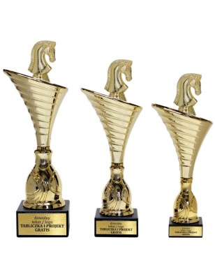 Złoty zestaw 3 pucharów z figurką szachy - Seria NT1000 do ponad 100 dyscyplin