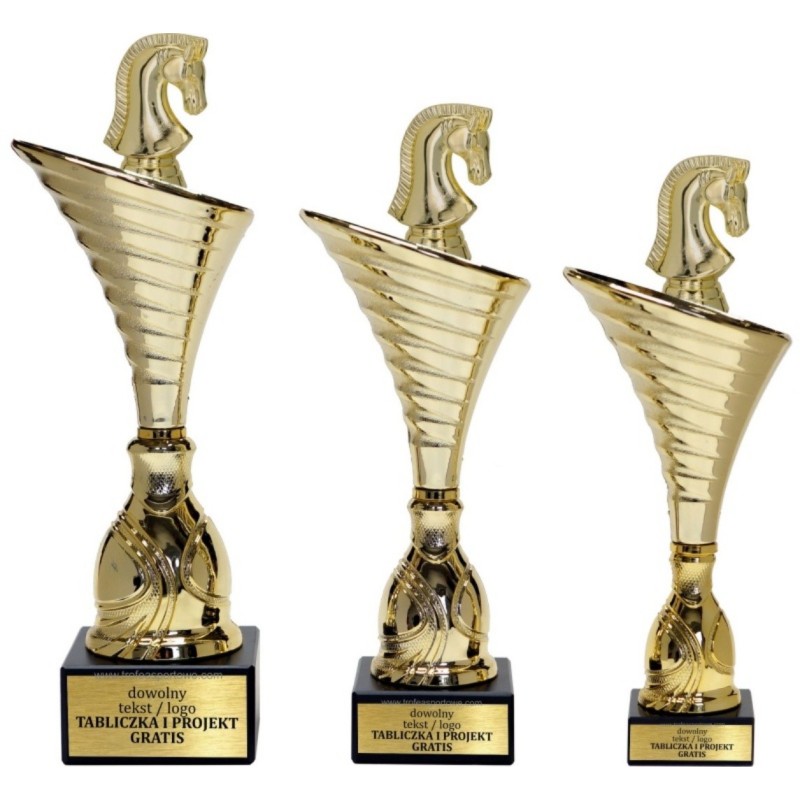 Zestaw pucharów NT1000 z figurką szachy 28-25-24 cm