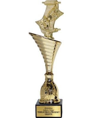 Złoty puchar z figurką sztuka - NT1000 puchar tematyczny z dyscypliną