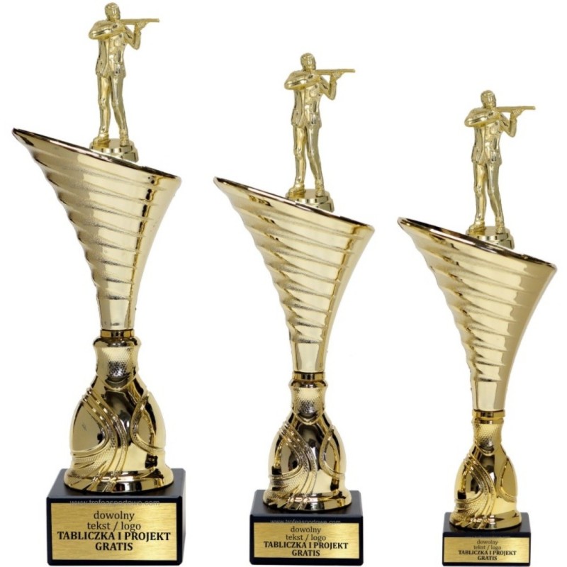 Zestaw pucharów NT1000 z figurką strzelec strzelectwo 30-27-26 cm