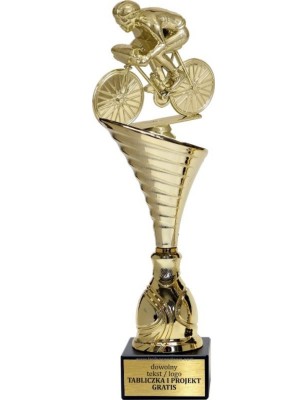 Złoty puchar z figurką kolarstwo - NT1000 puchar tematyczny z dyscypliną