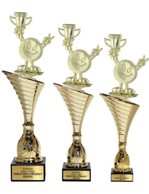 Złoty zestaw 3 pucharów z figurką uniwersalne  - Seria NT1000 do ponad 100 dyscyplin