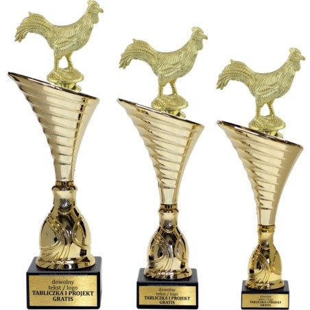 Złoty zestaw 3 pucharów z figurką hodowla zwierząt - Seria NT1000 do ponad 100 dyscyplin