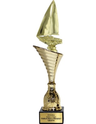 Złoty puchar z figurką żeglarstwo - NT1000 puchar tematyczny z dyscypliną