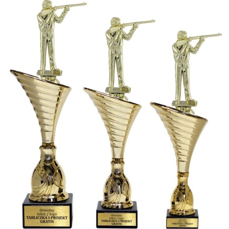 Złoty zestaw 3 pucharów z figurką myślistwo - Seria NT1000 do ponad 100 dyscyplin