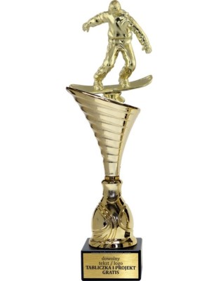 Złoty puchar z figurką snowboard - NT1000 puchar tematyczny z dyscypliną