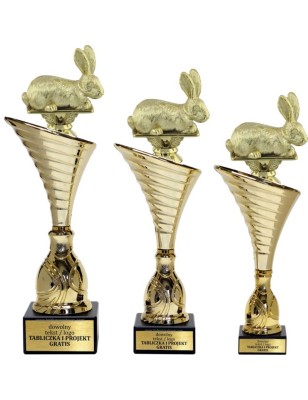 Złoty zestaw 3 pucharów z figurką hodowla zwierząt - Seria NT1000 do ponad 100 dyscyplin